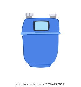 Blue gas meter measuring energy consumption and utility costs, symbolizing household expenses, energy usage, and essential utility services as part of home infrastructure