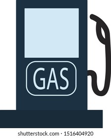 Blue gas pump, illustration, vector on white background.