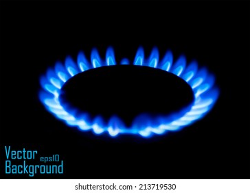 Blue gas stove in the dark - Vector