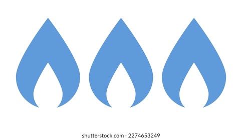 Blue gas stove fire icon. Vector.