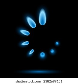 blue gas symbol on a black background