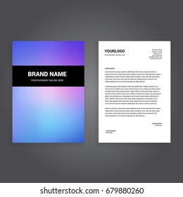 Blue Gaussian blur minimal  elegant letterhead design template