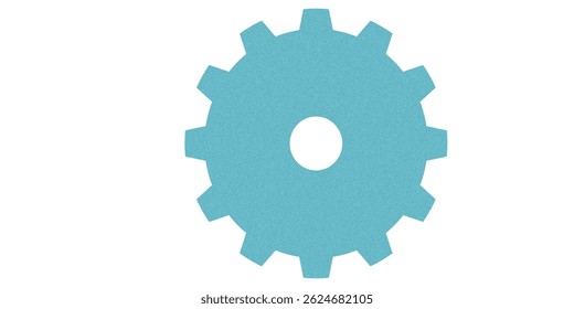 Blue gear or cogwheel on a white background