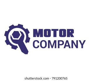 blue gear engineering machine equipment automotive logo design icon illustration idea