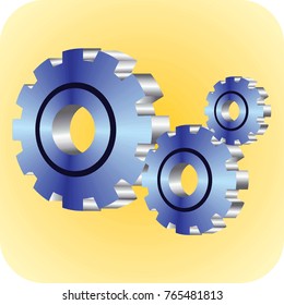 blue gear icon