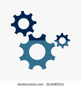 Blue Gear icon Vector illustration