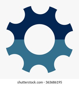 Blue Gear icon Vector illustration 