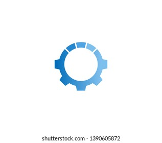 Blue gear logo mechanical vector 