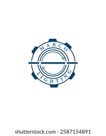 Blue gear tech logo, Gear logo design, Digital tech logo vector template