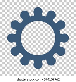 Blue Gear toolbar icon. Vector pictogram style is a flat symbol on chess transparent background.