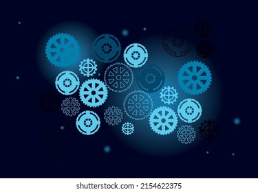 blue gears cogs in poster