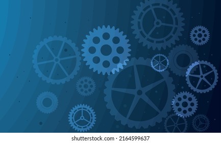 fondo de la batería de máquinas de engranajes azules