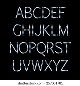Blue gem font vector illustration.