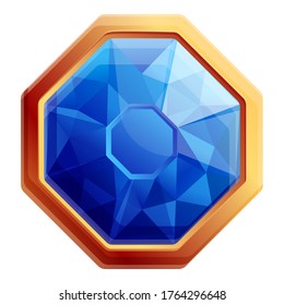 Blue gem icon. Cartoon of blue gem vector icon for web design isolated on white background