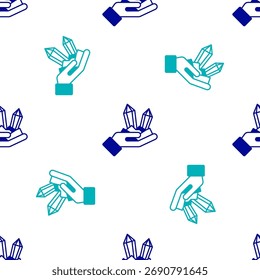 Icono de piedra preciosa azul aislado sin patrón sobre fondo blanco. Símbolo de joyería. Diamante.  Vector