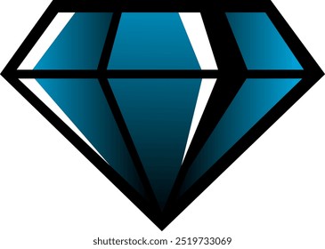 Icono de diamante de piedra preciosa azul - Ilustración vectorial