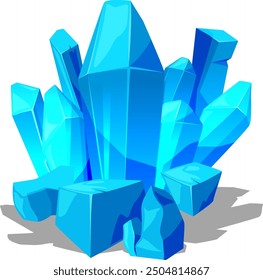 Blue gemstone. Natural crystal structure cartoon icon