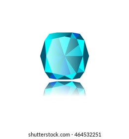 blue gemstone on transparent background