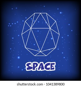 blue gemstone outline design, vector icon
