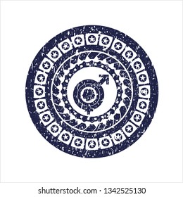 Blue gender dysphoria icon inside rubber texture