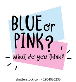 ¿Azul o rosa? Género revelar tarjeta de partido, banner diseño de elemento vector