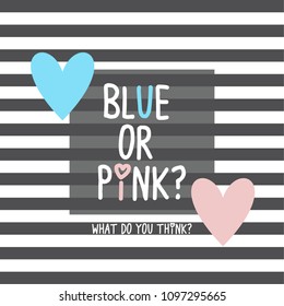 ¿Azul o rosa? Diseño vectorial de la tarjeta de invitación para grupos de género