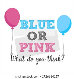 ¿Azul o Rosa? Diseño vectorial de la tarjeta de invitación de fiesta