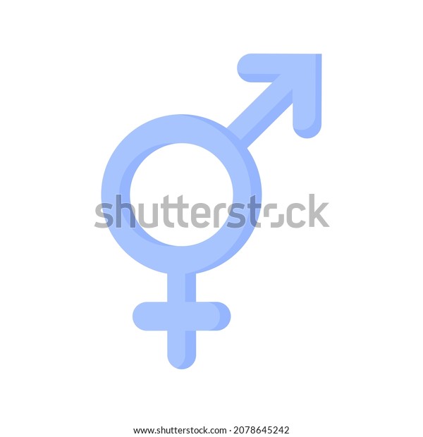 Blue Gender Symbol Bigender Sexual Orientation Stock Vector Royalty