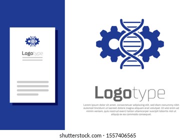 Blue Gene editing icon isolated on white background. Genetic engineering. DNA researching, research. Logo design template element. Vector Illustration