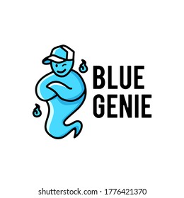 blue genie hat logo vector icon illustration