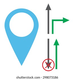 Blue Geo pin logo arrow directions