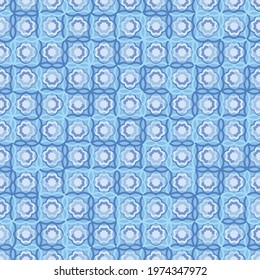 A blue geometrc tiles seamless vector pattern