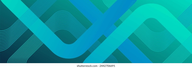 Blue geometric abstract background. Minimal geometric. Trendy gradient shape design. Modern futuristic graphic. Suit for banner, brochure, business. Vector illustration