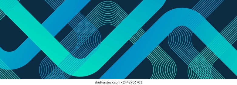 Blue geometric abstract background. Minimal geometric. Trendy gradient shape design. Modern futuristic graphic. Suit for banner, brochure, business. Vector illustration