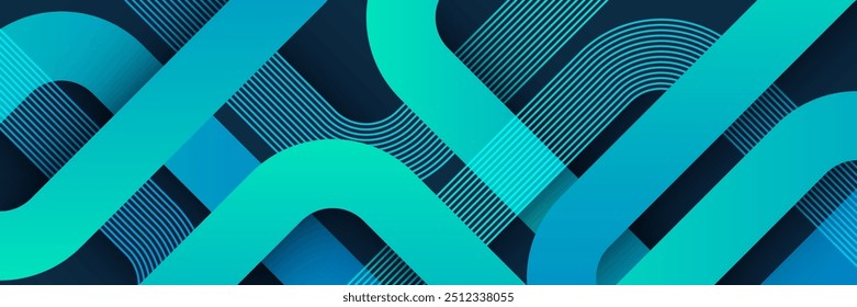 Blue geometric abstract background. Minimal geometric. Trendy gradient shapes design. Modern futuristic graphic. Suit for banner, brochure, business, flyer, website, booklet, backdrop