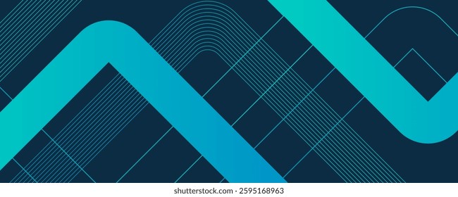 Blue geometric abstract background. Minimal geometric. Trendy gradient shape design. Modern futuristic graphic. Suit for banner, brochure, business. Vector