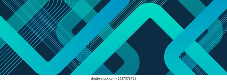 Blue geometric abstract background. Minimal geometric. Trendy gradient shape design. Modern futuristic graphic. Suit for banner, brochure, business. 