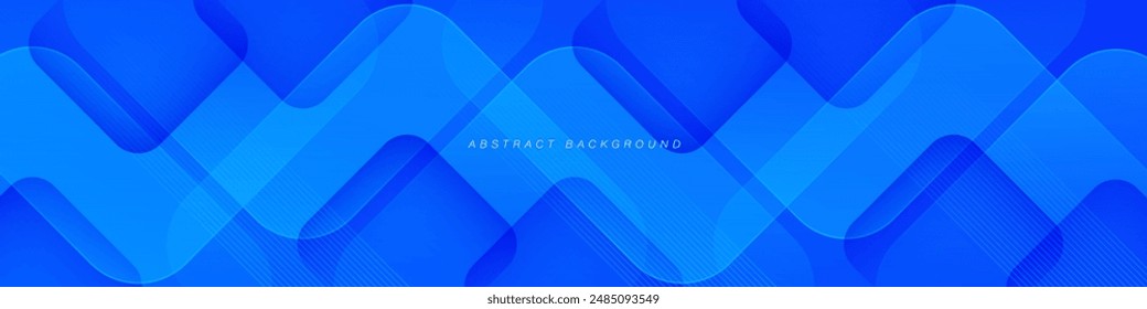 Blue geometric abstract background with overlap layer. Modern rounded square shapes creative design. Futuristic concept. Suit for cover, banner, brochure, business, header, website, presentation