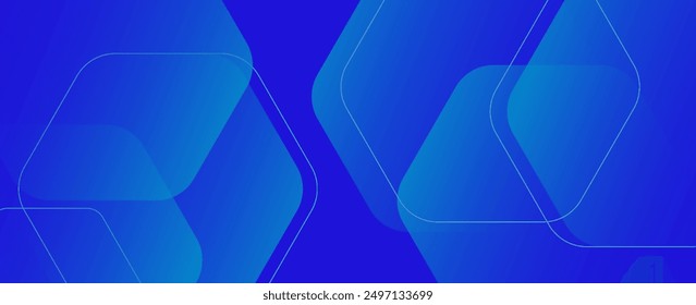 Fondo abstracto geométrico azul con capa de superposición. Diseño creativo de Formas cuadradas redondeadas modernas. Concepto futurista. Traje para la cubierta, Anuncio, folleto, negocio, cabecera, Sitio web, presentación
