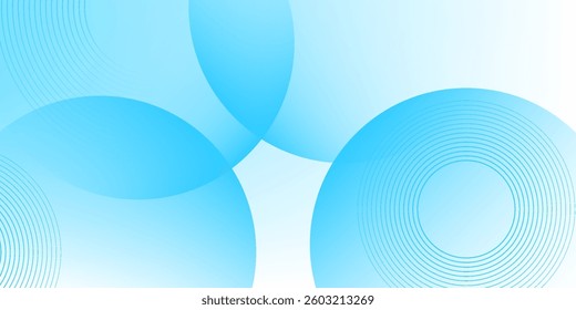 Blue geometric abstract background overlap layer on bright space with cutout shape effect decoration. Modern graphic design element circles style concept for web banner, flyer, card, or brochure cover