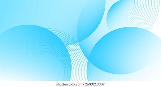 Blue geometric abstract background overlap layer on bright space with cutout shape effect decoration. Modern graphic design element circles style concept for web banner, flyer, card, or brochure cover