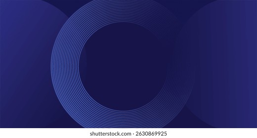 blue geometric abstract background overlap layer on dark space with lines effect decoration. Modern graphic design element circles style concept for banner, modern vector arts