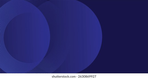 blue geometric abstract background overlap layer on dark space with lines effect decoration. Modern graphic design element circles style concept for banner, modern vector arts