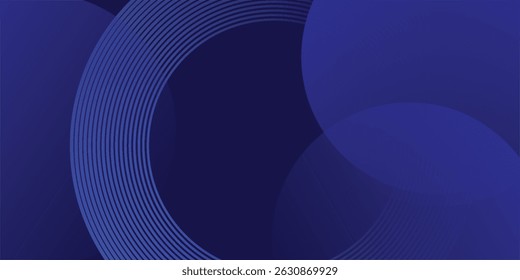 blue geometric abstract background overlap layer on dark space with lines effect decoration. Modern graphic design element circles style concept for banner, modern vector arts