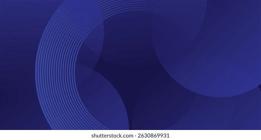 fundo abstrato geométrico azul sobrepõe a camada no espaço escuro com a decoração de efeito de linhas. Design gráfico moderno elemento círculos conceito de estilo para banner, artes vetoriais modernas