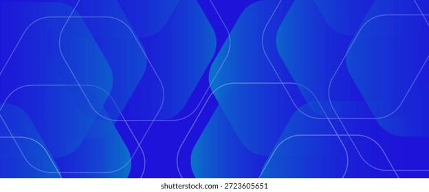 Blue geometric abstract background with overlap layer. Modern rounded square shapes creative design. Futuristic concept. Suit for cover, banner, brochure, business, header, website, presentation

