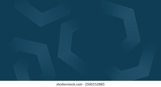 Fondo abstracto geométrico azul superponiendo capas en espacio brillante con decoración de efecto de línea.