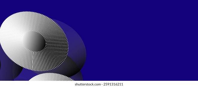 blue geometric abstract background overlapping layers on bright space with line effect decoration. Circle style concept modern graphic design element for banner, flyer, card. vector