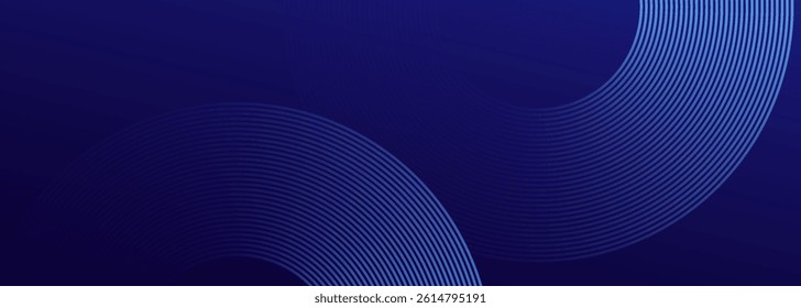 blue geometric abstract background overlapping layers on bright space with line effect decoration. Circle style concept modern graphic design element for banner, flyer, card. vector	