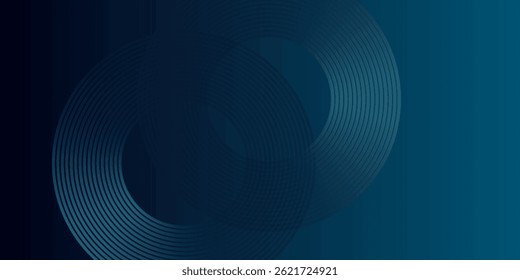 Fondo abstracto geométrico azul que se superpone capas en el espacio brillante con la decoración del efecto de línea. Concepto de estilo de círculo elemento de Diseño gráfico moderno para el Anuncio, volante, tarjeta. Vector